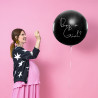 Ballon géant en latex boy or girl confettis bleus 1 m