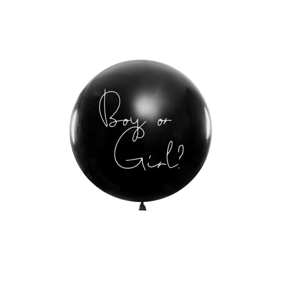 Ballon géant en latex boy or girl confettis roses 1 m