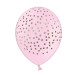 6 Ballons en latex rose pâle pois dorés 30 cm