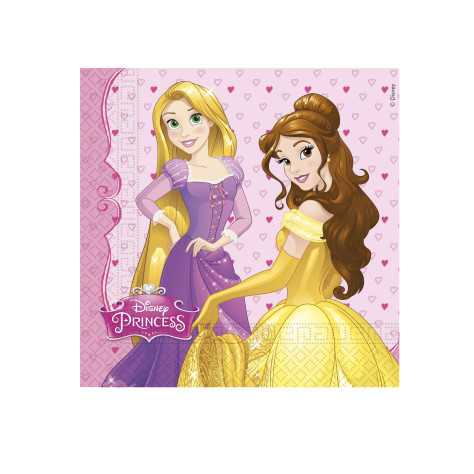 20 Serviettes en papier Princesses Disney c?urs 33 x 33 cm