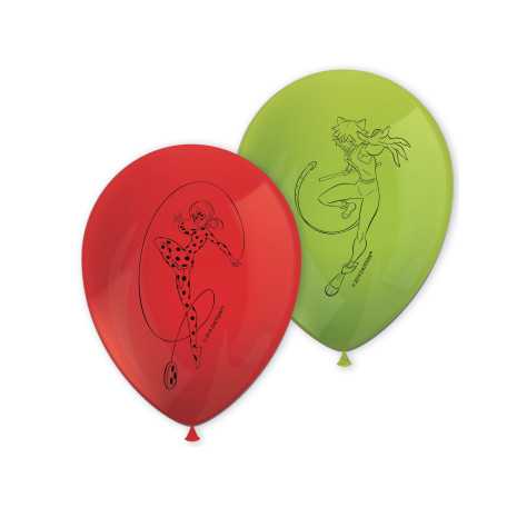 8 Ballons en latex Miraculous Ladybug