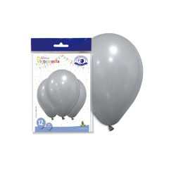 12 Ballons en latex argentés 28 cm